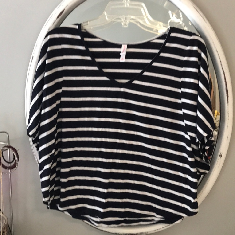 Xhilaration, size M, navy and white striped tshirt